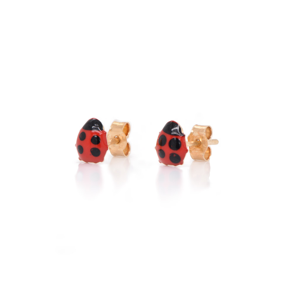 Gold Ladybug Stud Earrings MASSNOON